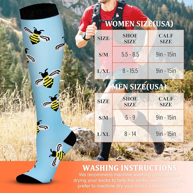 FEYHAY Copper Compression Socks (8 Pairs) 15-20 mmHg Circulation is Best Athletic & Daily for Men & Women, Running, Climbing - Image 6