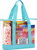Handy Laundry Clear Tote Bag - Zipper Closure, Long Shoulder Strap, Fabric Trimming. by Handy+Laundry