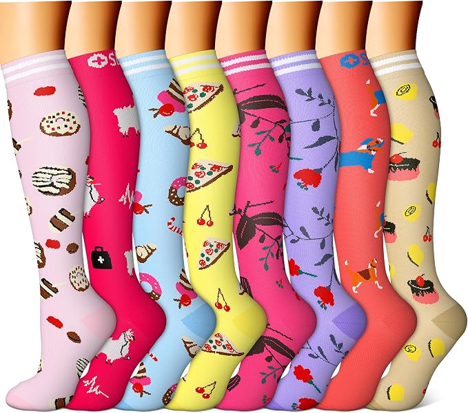 FEYHAY Copper Compression Socks (8 Pairs) 15-20 mmHg Circulation is Best Athletic & Daily for Men & Women, Running, Climbing by FEYHAY