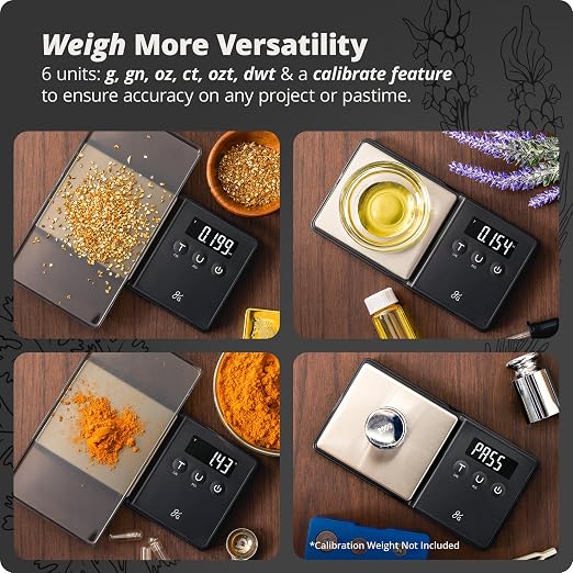 Greater Goods Precision Pocket Scale, 300g x 0.01g Digital Milligram Scale | Gram Scale for Jewelry, Coins, Herbs & Powders, Six Weighing Units, Piece-Counting Mode & Lid That Doubles as a Weighing Tray - Image 4