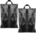 Bagail Shoe Bags for Travel, TPU Water Resistant Shoe Pouch(2Psc, Black) | 17x10x5in,Fits Women’s US 5-12,Fits Men’s US 6-16,Visible Mesh,TPU Water Resistant Lining,YKK Zipper,Portable Handle by BAGAIL