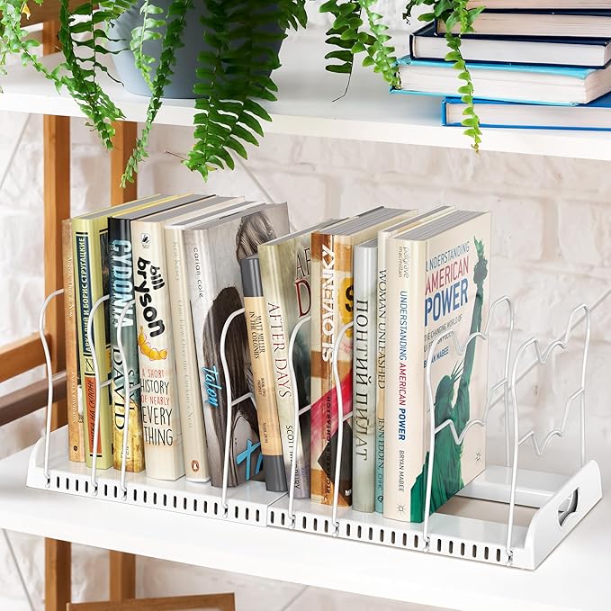 Simple Houseware Expandable Pan Rack 10 Adjustable Compartments, White | Kitchen Cabinet Organizer for Pots, Pans, Lids & Bakeware - Pantry & Countertop Storage - Image 8