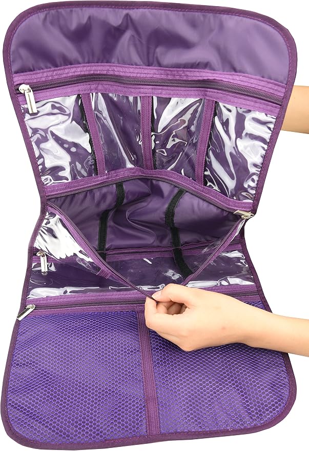 Freegrace Premium Hanging Toiletry Bag for Travel - Cosmetic, Jewelry, Toiletry, Makeup & Accessory Storage Organizer Bag, Large Size for Women & Men - Image 3