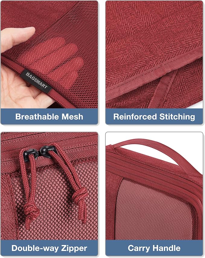 BAGSMART Compression Packing Cubes for Travel, 6 Set Luggage Organizer Bags | Fits 20/24/28in Carry-On Suitcases, Compressible Bags Streamline Cruise Travel Essentials, Sturdy Handles, Machine Washable - Image 5