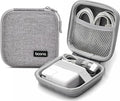 Small Travel Carrying Storage Case, 4.4"x4.4" Charger Organizer, Pouch compatible with MacBook Power Adapter, Laptop Accessories Cables, Cords, USB Drives, Earphones | Portable travel pouch, holds MacBook power adapter, cables, USB drives, earphones an... by HOMEGYMFREE