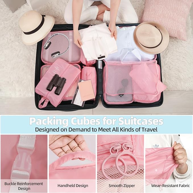 10 Pcs Set Packing Cubes - Travel Packing Organizers, Expandable Suitcase Organizer, Luggage Organizer Bags - Image 4