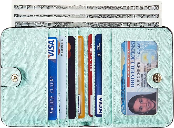 Toughergun Women’s Small Slim Leather Wallet with RFID Protection, Compact Bifold Mini Purse with Clear ID Window - Image 2