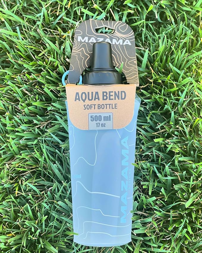 Mazama Aqua Bend Collapsible Soft Sport Water Bottle/Flask/Canteen. Ultralight and Eco-Friendly. Ideal for Running, Hiking, Cycling, Climbing. Fits Most Hydration Vests (Glacier, 500ml) - Image 4