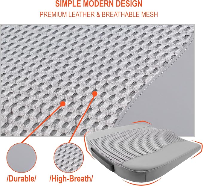 Lofty Aim Car Seat Cushion, Memory Foam Car Seat Cushions for Long Driving | Comfy Car Seat Pillow for Pain Relief, Driver Seat Cushion Adds Height, Butt Cushion for Car, Office Chair, 4D Mesh Gray - Image 8