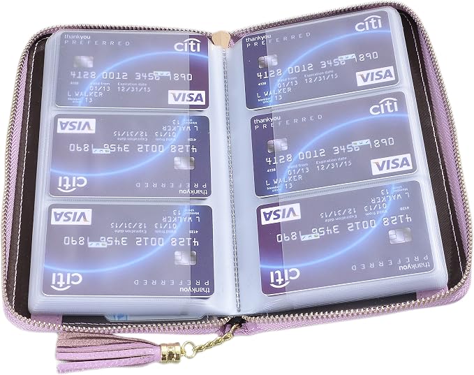 Easyoulife Credit Card Holder Wallet Womens Zipper Leather Case Purse RFID Blocking - Image 8