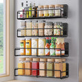 Mystozer 4 Pack Magnetic Spice Rack for Refrigerator, Magnetic Shelf Fridge Organizer for Kitchen Storage, Black by Mystozer