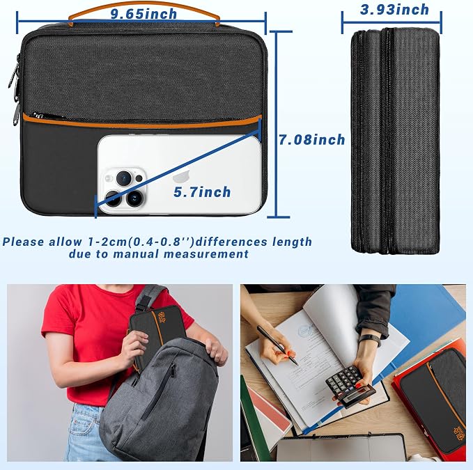 Electronics Organizer,Travel Cord Organizer Pouch,Cable Organizer Bags | Waterproof Electronic Accessories Storage Case for Cables, Cords, Charger, Phone (Double Layer-Black) - Image 4