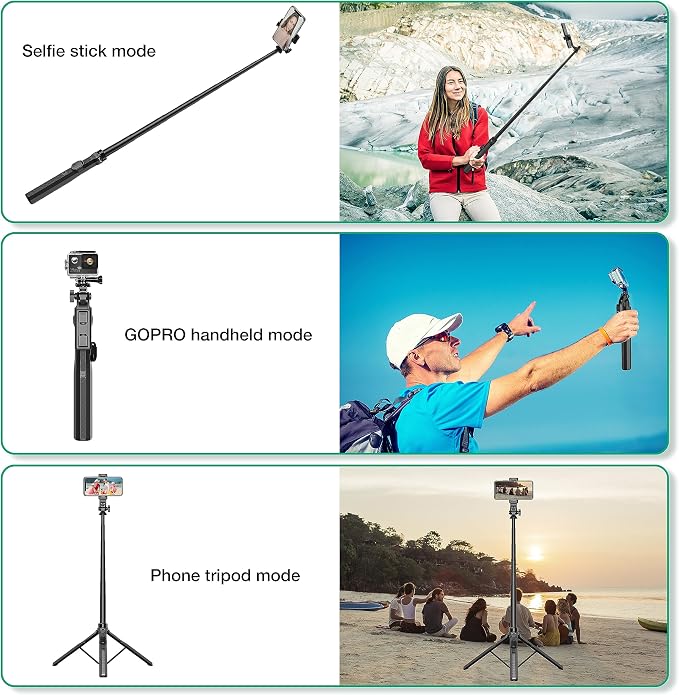 70.6" Phone Stand & Selfie Stick Tripod, Extendable Cell Stand with Remote and Phone Holder for Vlogging/Streaming, Compatible with iPhone Android GoPro - Image 7