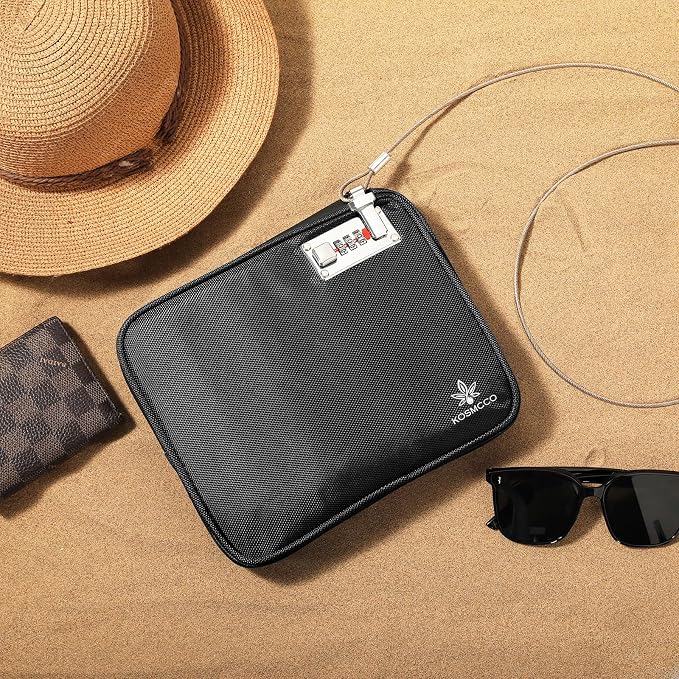 KOSMCCO Anti Theft Beach Locking Bag, Portable Travel Safe, Black | Lockable Design, Holds Phone Wallet and Keys, Compact and Durable, Ideal for Beach Pool and Vacation - Image 2
