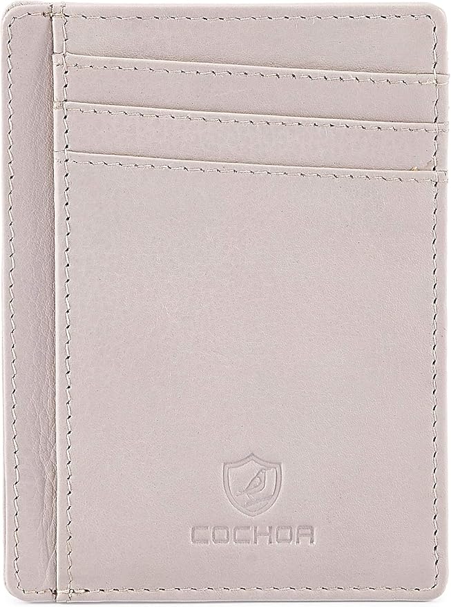Front Pocket Wallet for Men Women Slim Minimalist Real Leather RFID Blocking Credit Card Holder by Cochoa