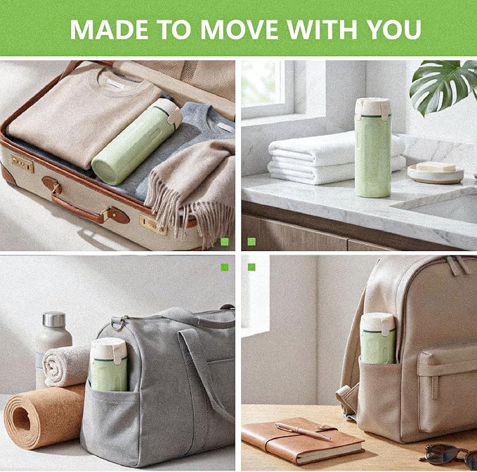 4 in 1 Travel Dispenser Bottles Shampoo Refillable Leak Proof TSA Compliant Size Containers Toiletries Toiletry with Pump Design Portable Organizer Conditioner Lotion Cream Vacation (Green) - Image 7