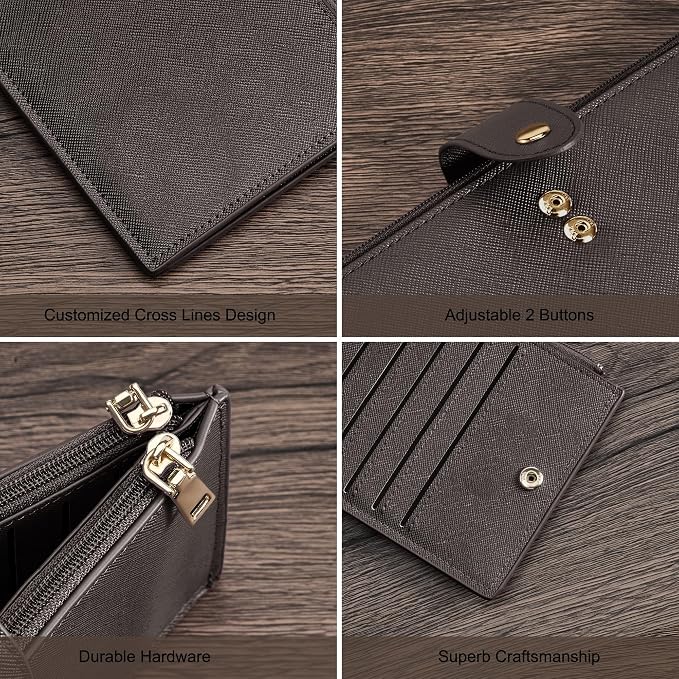 Travelambo RFID Wallet Women Large Size Bifold Multi Card Wallet Case with Zipper Pocke Credit Card Holder for Women - Image 6