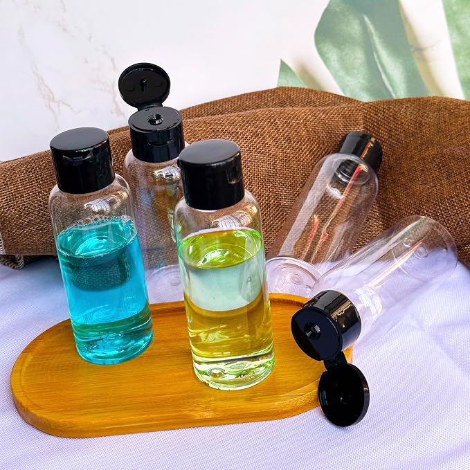 DNSEN 5 Pack 3.4 oz Travel Size Bottles for Toiletries TSA Approved Leak Proof Empty Refillable Liquid Containers with Labels - Image 2