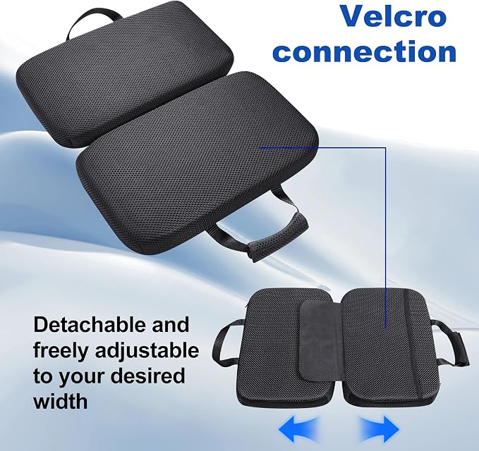 High-Density Slow-Rebound Gel Memory Foam Seat Cushion（16"x14"x1.8"） | Soft，Breathable，Foldable，Detachable Adjustable Velcro，Non-Slip，Ideal for Airplane Stadium Bench Trave Wheelchair Long Sitting - Image 4