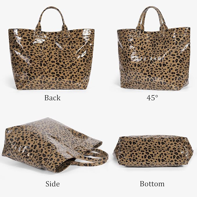 Lushandy PVC Tote Bag for Women Jelly Beach Bag Top Handle Hobo Handbag | Water-Resistant, Wipe Clean, Lightweight - Image 6