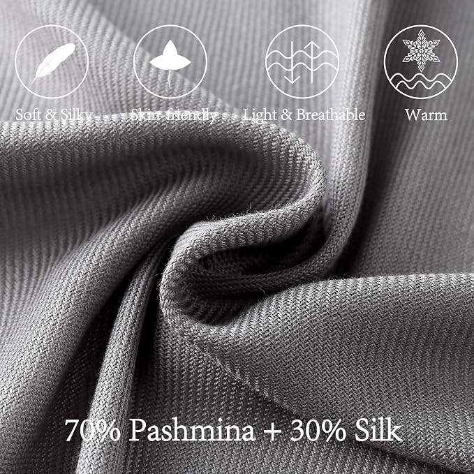 Soft Silky Pashmina Shawl Wraps Solid Colors Scarf for Wedding Evening Dresses - Image 2
