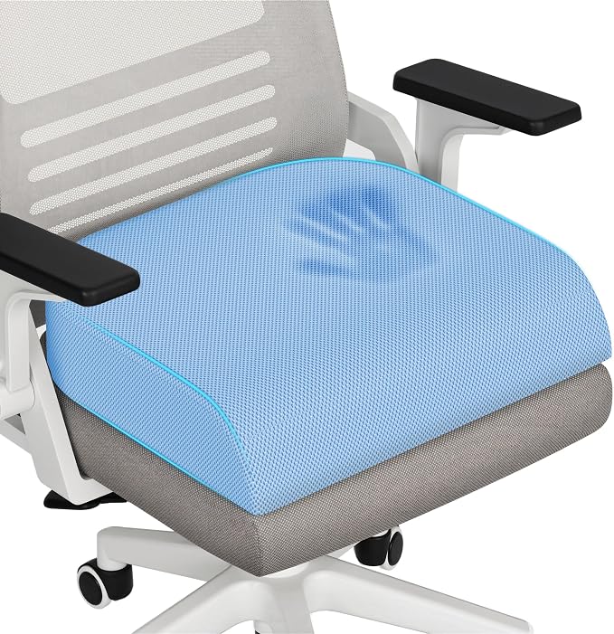 TranquilRelax XL Memory Foam Seat Cushion for Office Chair, 3.35-Inch, Light Blue by Unknown