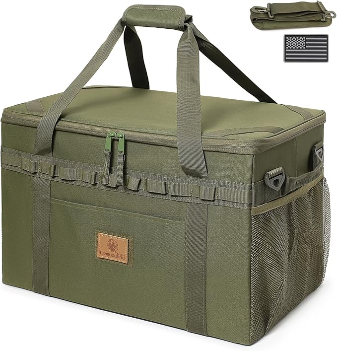 Tactical Camping Storage Bag Utility Tote Bag Camping Kitchen Organizer with Axe Holder & Shoulder Strap by Lemubeane