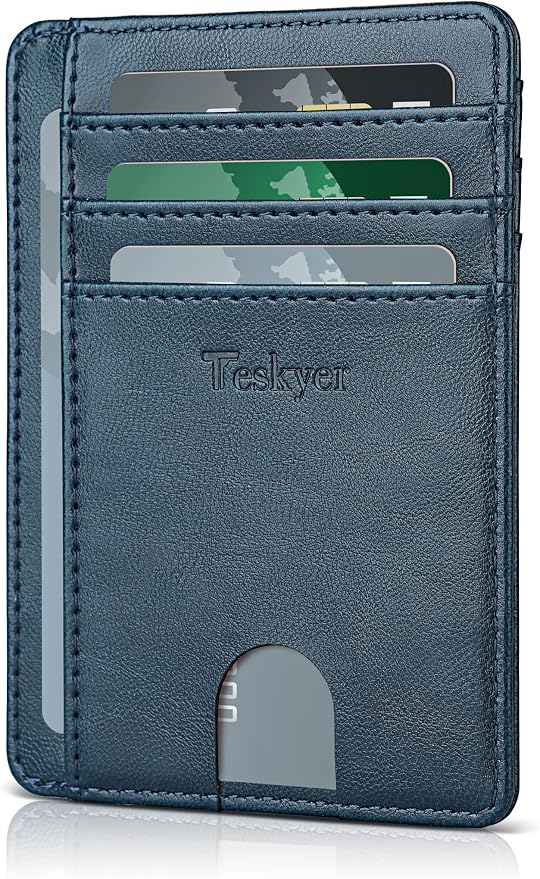 Teskyer Slim Minimalist Wallet for Men, RFID Front Pocket Card Holder | Ultra Slim Front Pocket Design, 8 Card Slots, RFID Protection, Smooth Faux Leather for Everyday Carry - Image 2