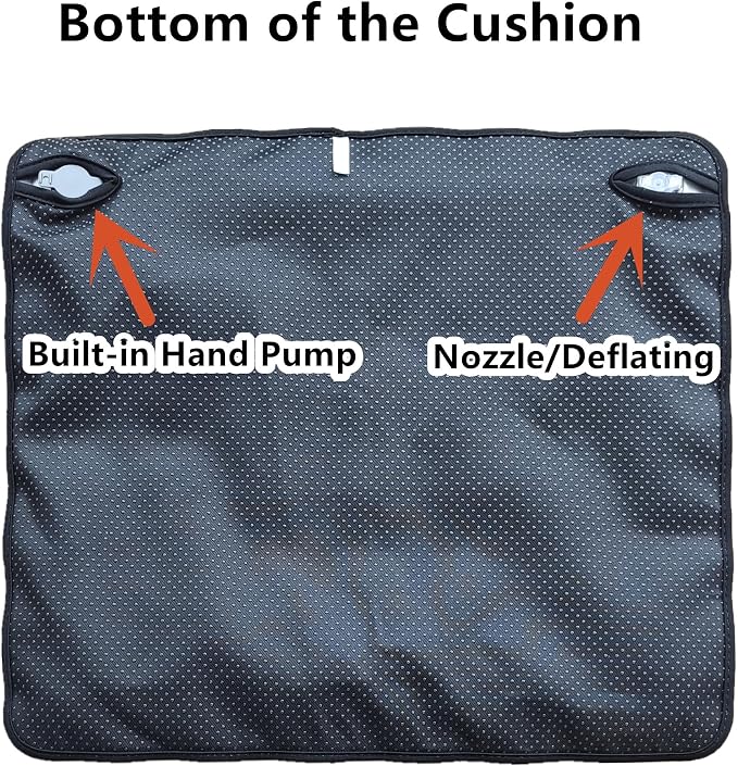 Inflatable Sonndur Travel Seat Cushion, Built-in Air Pump Car Airplane Chair Cushion for Long Flight Driving Sitting, Office Chair Wheelchair, Pressure Sore Relief, for Sciatica,Coccyx & Buttock SC01 - Image 6