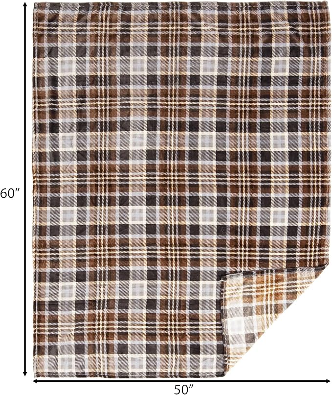 Carstens, Inc. Travel Blanket, Premium Compact 2-in-1 Airplane Blanket/Pillow, Grey & Chestnut Plaid - Image 5