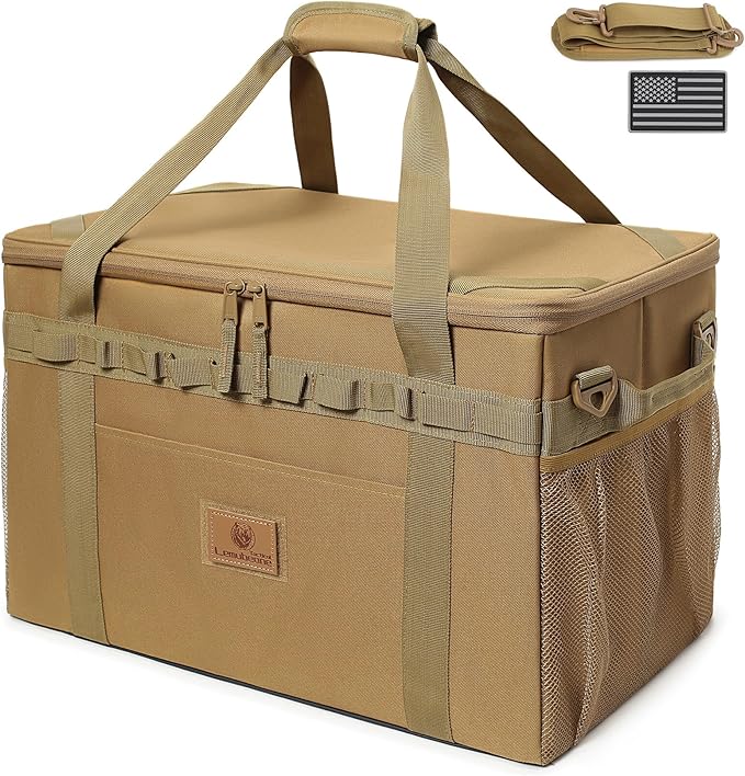 Tactical Camping Storage Bag Utility Tote Bag Camping Kitchen Organizer with Axe Holder & Shoulder Strap by Lemubeane