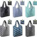 BeeGreen Grocery Bags | Reusable Gift Bags, Large Tote for Women & Foldable Beach Bag - 6 Pack Reusable Bag With Handles | Collapsible Cute Cloth Storage for Market, Holiday & Shopping | Washable​ by BeeGreen