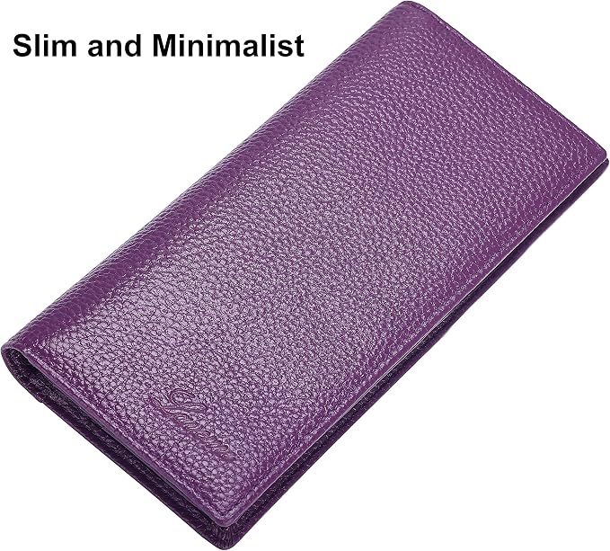 Ultra Slim Thin Leather Women Wallet RFID Blocking Credit Card Holder Bifold Long Ladies Billfold - Image 2