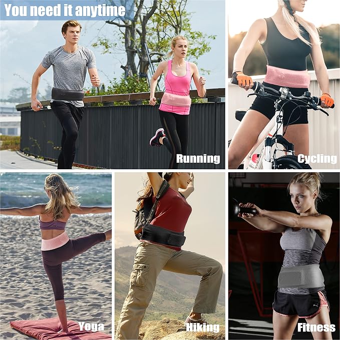 Slim Running Belt for Men Women, Running Fanny Pack, Phone Holder for Running, Waist Bag, Moisture Wicking Storage Belt Bag for Walking, Travel, Sports, Hiking, Workout - Image 3