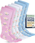 Pembrook 3 Pairs Plus Size Compression Socks Wide Calf - Bamboo Viscose Compression Socks for Women Wide Calf by Pembrook