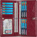 Ultra Slim Thin Leather Women Wallet RFID Blocking Credit Card Holder Bifold Long Ladies Billfold by Lavemi
