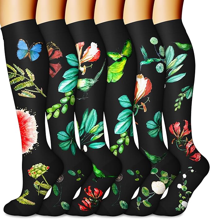 CHARMKING 6 Pairs-Compression Socks for Women & Men Circulation Best Support for Nurses, Running, Athletic,Flight Travel by CHARMKING