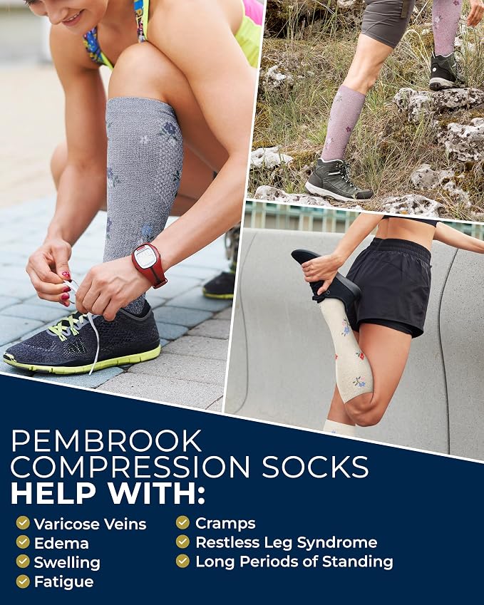 Pembrook® Light Compression Socks for Men & Women - 3 Pairs | 8-15 mmhg Compression Dress Socks for Men | Support Socks - Image 4