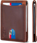 SERMAN BRANDS RFID Blocking Slim Bifold Genuine Leather Minimalist Front Pocket Wallets for Men with Money Clip Thin Mens by SERMANBRANDS