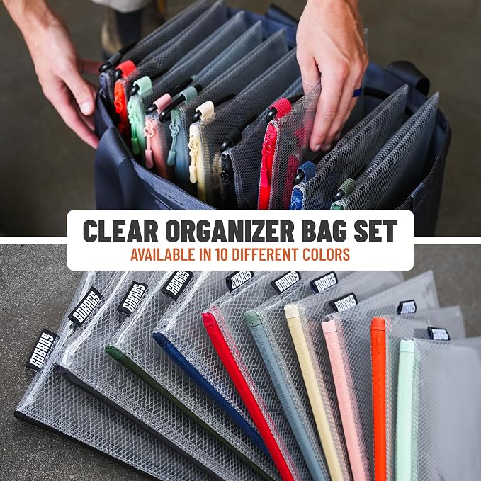 Air Production Multi-Size Clear Zipper Pouch (4-Pack) – Cable Organizer & Travel Gear Bag for Electronics, Camera Accessories, Tool Pouch & Small Tech Storage (Slate) - Image 4