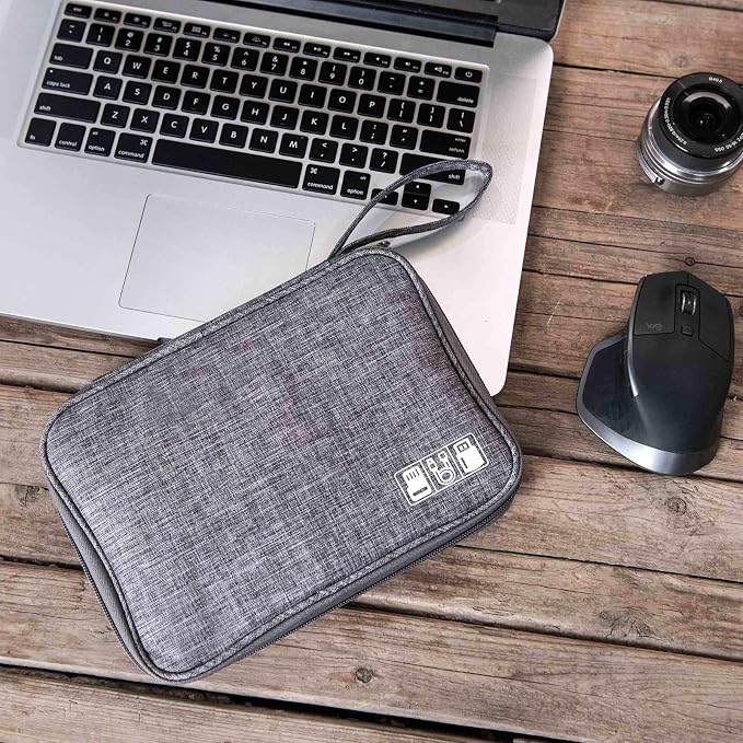 SELLYFELLY Travel Electronics Organizer Portable Cable Organizer Bag for Storage Electronic Accessories Case for Cord,Phone,Charger,Flash Drive (Gray) - Image 6