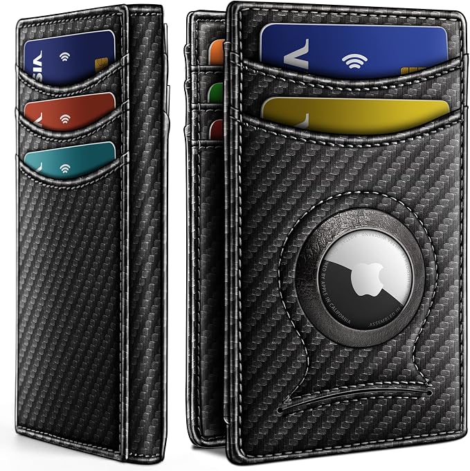 BULLIANT Magnetic Slim Leather Airtag Wallet Money Clip For Men 12Cards | RFID Blocking | Easy Access | Gift Boxed | Pocket Fit by BULLIANT