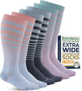 Pembrook 3 Pairs Plus Size Compression Socks Wide Calf - Bamboo Viscose Compression Socks for Women Wide Calf by Pembrook