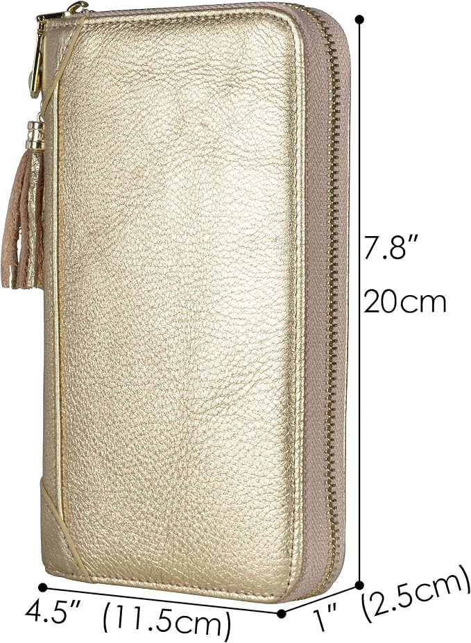 Easyoulife Credit Card Holder Wallet Womens Zipper Leather Case Purse RFID Blocking - Image 5