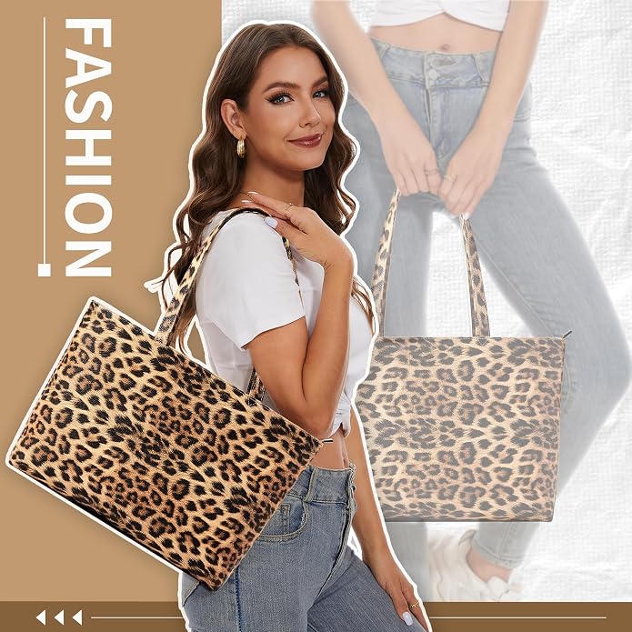 KALIDI Tote Bag Zipper Shoulder Bag Vegan Leather Purses Satchel for Women | Large Casual Handbag for Work Commuting Dating College Everyday - Image 2