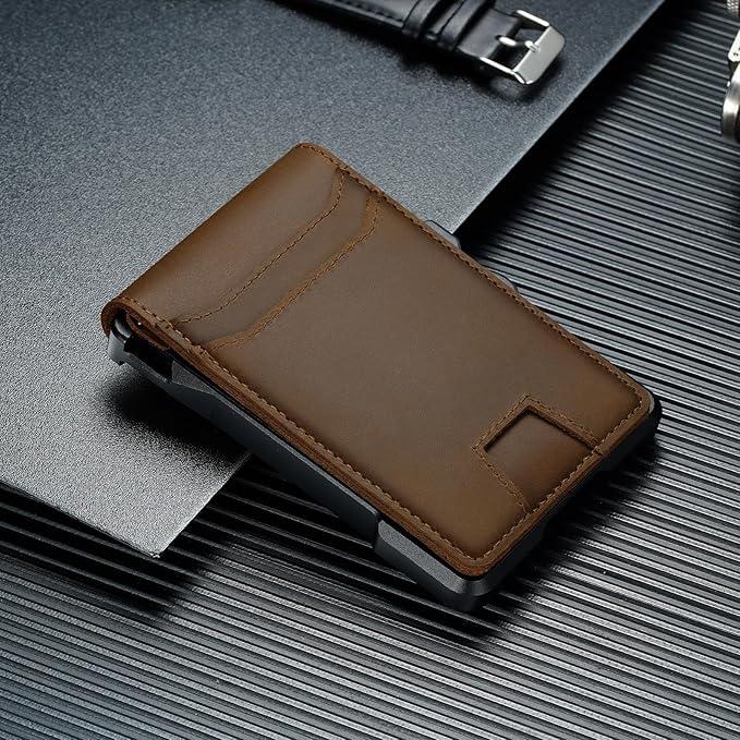 Genuine Leather Wallet for Men: Slim RFID Smart Minimalist Wallet | Credit Card Holder for Front Pocket wallet with Money Clip Full Grain - Gift for Husband Father on Birthday Anniversary - Image 8