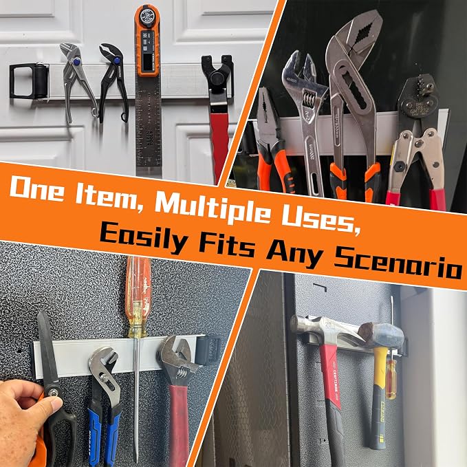 Double Sided Magnetic Tool Holder Heavy Duty,12 Inch Rust-Resistant Magnetic Tool Bar with a Quick- release Handle, Magnetic Tool Organizer Strip for Garage, Workshop, Jobsite, Shed and Kitchen - Image 9