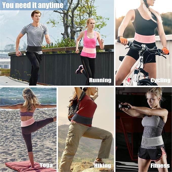Slim Running Belt for Men Women, Running Fanny Pack, Phone Holder for Running, Waist Bag, Moisture Wicking Storage Belt Bag for Walking, Travel, Sports, Hiking, Workout - Image 3