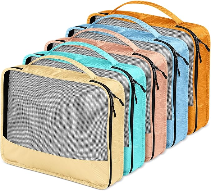 5 Pcs Packing Cubes for Suitcase Large Travel Cubes Carry on Luggage Organizer Bags for Clothes Accessories (L,Pastel) - Image 5