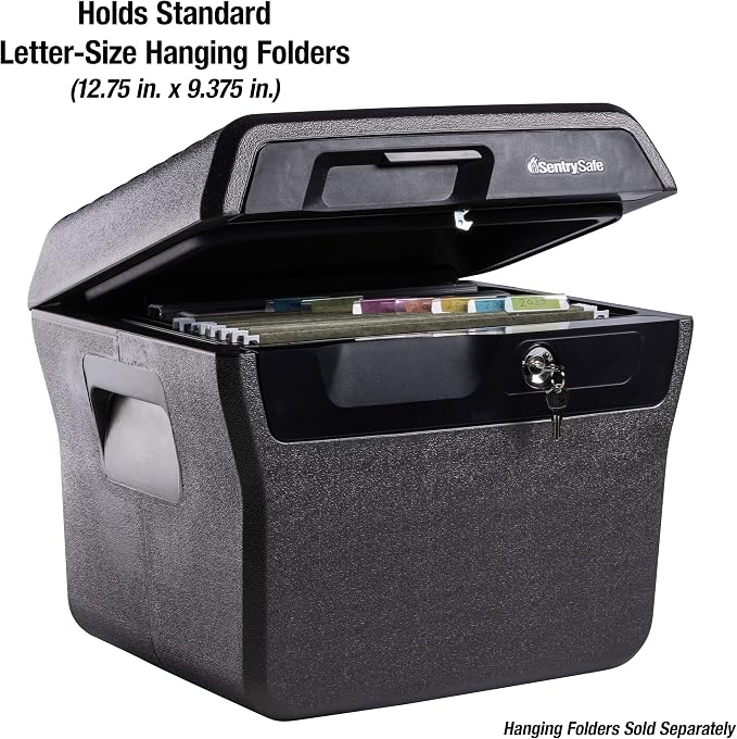 SentrySafe Fireproof and Waterproof Lock Box with Key Lock, File Safe with Carrying Handles for Documents, 0.66 Cubic Feet, 14.1 x 16.6 x 13.8 Inches, FHW40100 | File Folder Safe With Fire and Water Resistant Protection, Key Lock Security, Built-in Car... - Image 5